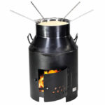 Nouvel Milchbotte Outdoor Fondue- und Grillofen schwarz
