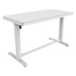 Contini höhenverstellbarer Bürotisch Arbeitsfl. Glas 1.2x0.6m weiss