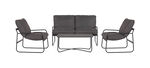 Schou Gartenlounge Theodor Deluxe 4 tlg Schwarz/Grau