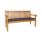 Contini 3er Gartenbank mit Kissen 160cm Anthrazit