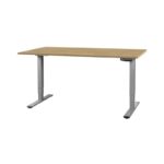 Contini RAL 7045 höhenverstellbarer Bürotisch 1.6x0.8m Eiche/Grau